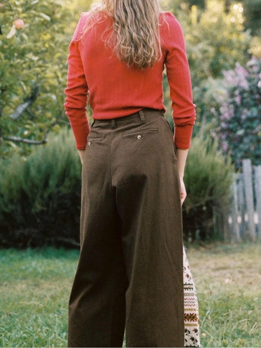 Christy Dawn Coffee Brown The Lee Trouser Wide Leg Pant Minimal Cottagecore Sz 0 - Picture 10 of 14